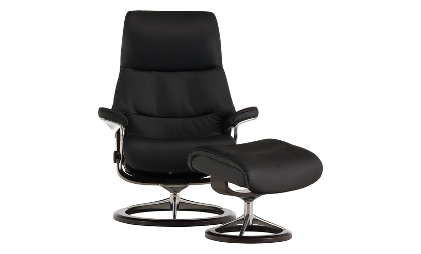 Stressless View Chair and Ottoman (Medium)